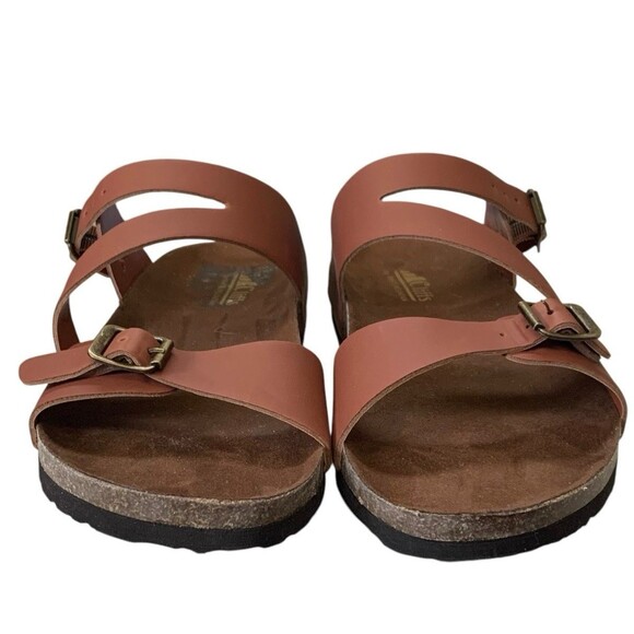 Cliffs by White Mountain Womens Size 10M Brown Faux Leather Sandals Cork Footbed - Picture 3 of 7